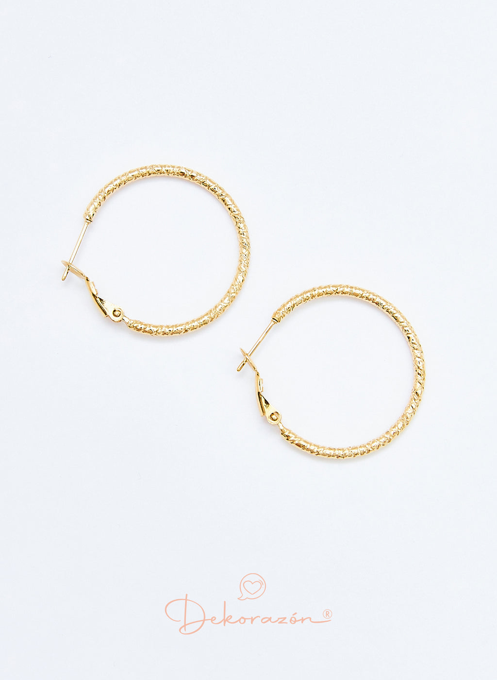 PENDIENTES ARO 40 MM TROQUELADO DORADO