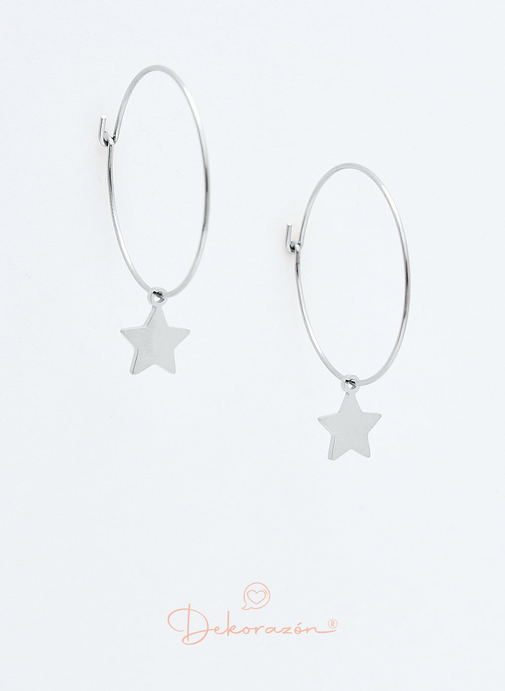 PENDIENTES ARO FINO ESTRELLA PLATEADO