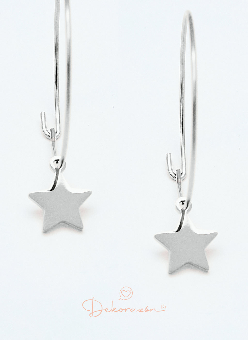 PENDIENTES ARO FINO ESTRELLA PLATEADO